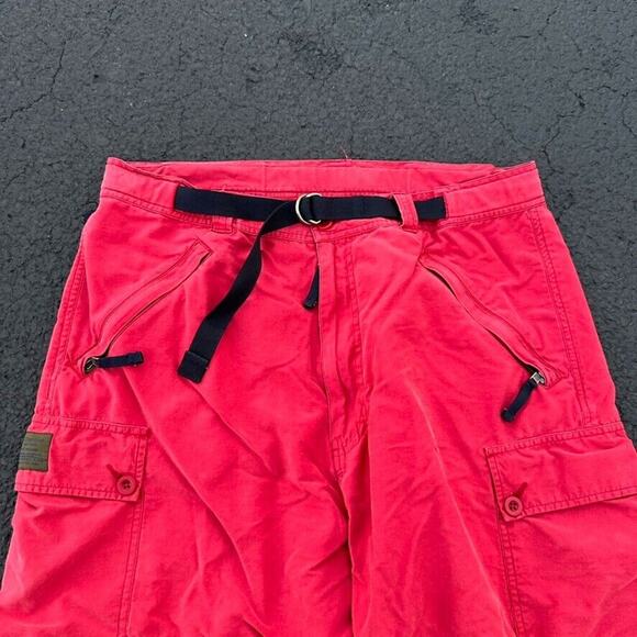 Vintage US Expedition Cargo Pants Red Zippered Y2K Size L - Picture 2 of 9